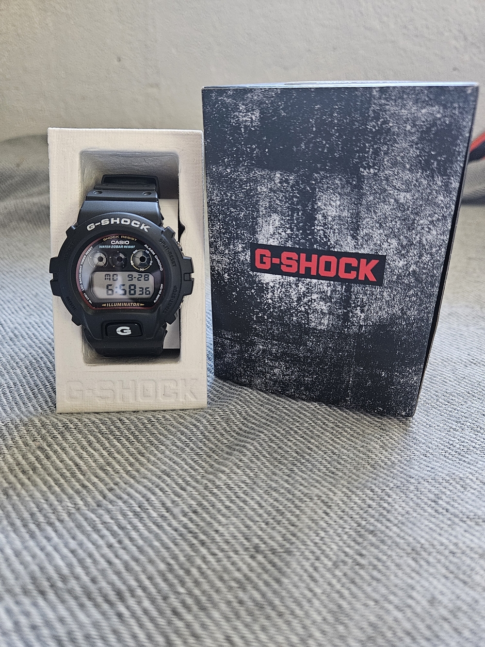 G-Shock Black Digital Men's Watch with Gray Display Accents
